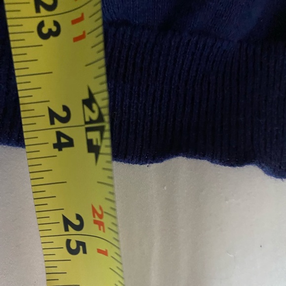 Navy Cardigan Sweater Gold Nautical Sailor Button Sz M Academia Career Office - Picture 5 of 6